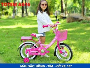 Xe đạp bé gái TOTEM ANGEL (AG) 3 - Xe đạp đường phố Xe dap tre em totem Angel 16 hong tim - Xe đạp đường phố