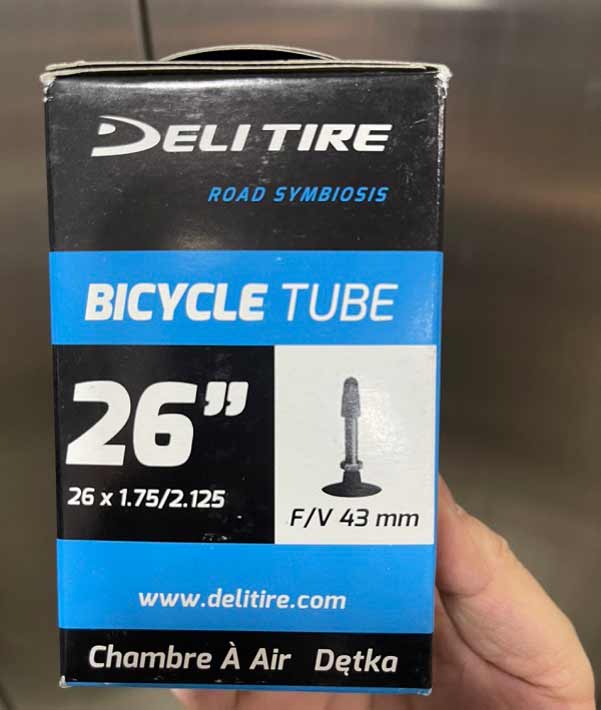 Săm xe đạp Deli 26×1.75/2.125 AV/FV Indo- 1 chiếc - Chính hãng 4 - Xe đạp đường phố sam deli indo 26 1.75 2.125 FV43 - Xe đạp đường phố