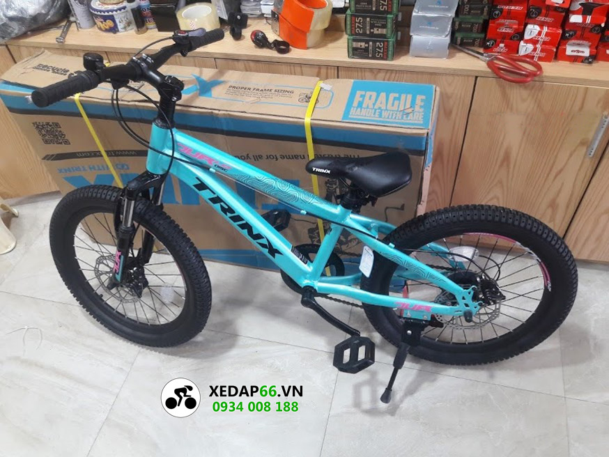 Xe đạp trẻ em mtb TRINX JUNIOR 1.0 2022 (7-10 tuổi) 9 - Xe đạp đường phố TrinX Junior 1.0 2022 màu xanh ngọc