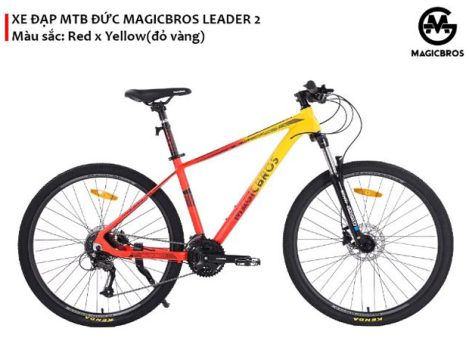 xe dap dia hinh magicbros leader 2 red yellow - Xe đạp đường phố