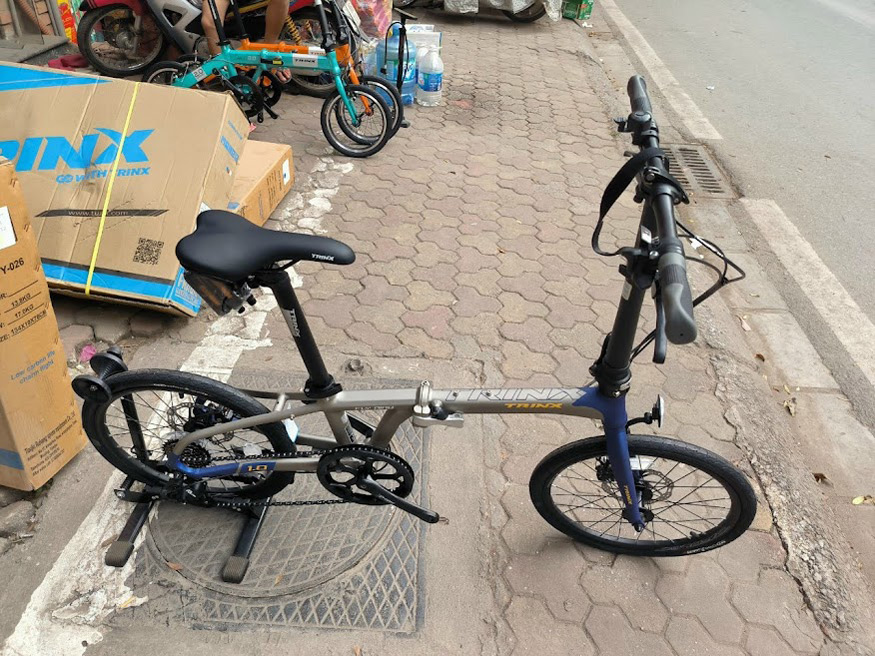 Xe đạp gấp gọn TrinX FlyBird 1.0 bánh 20 Inch 2 - Xe đạp đường phố TrinX FlyBird 1.0 bánh 20 Inch màu xám xanh dương