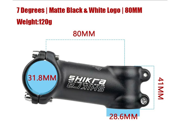 Pô tăng (Stem) nhôm Shikra 31.8mm cho xe đạp (nhiều kích cỡ) 3 - Xe đạp đường phố potang stem nhom Shikra 80 mm xe dap 03 - Xe đạp đường phố