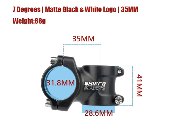 Pô tăng (Stem) nhôm Shikra 31.8mm cho xe đạp (nhiều kích cỡ) 1 - Xe đạp đường phố potang stem nhom Shikra xe dap 02 - Xe đạp đường phố