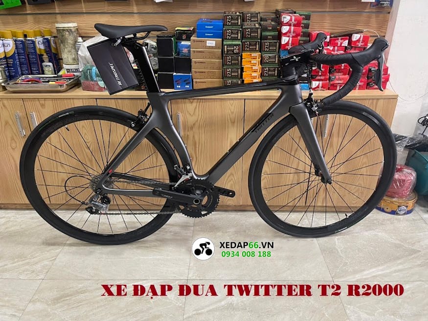 Xe đạp đua road Twitter T2 Shimano R2000 6 - Xe đạp đường phố Twitter T2 Shimano R2000 màu đen tại shop
