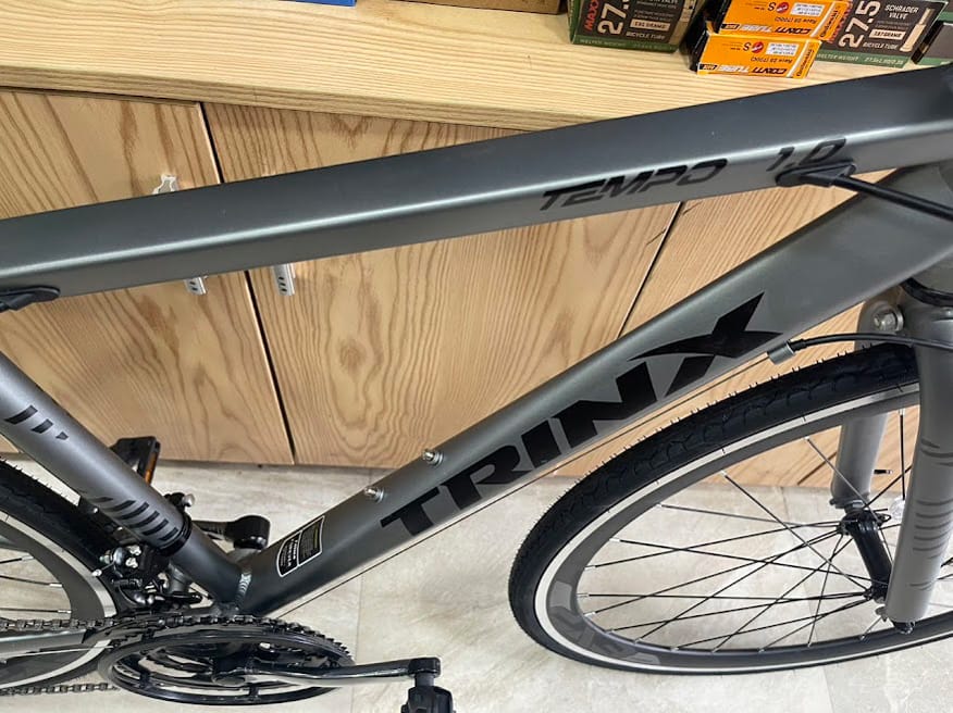 khung xe dap trinx tempo 1.0 2025 ghi den - Xe đạp đường phố